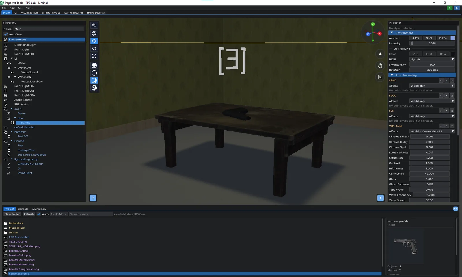 FPS Lab: Scene and objects
