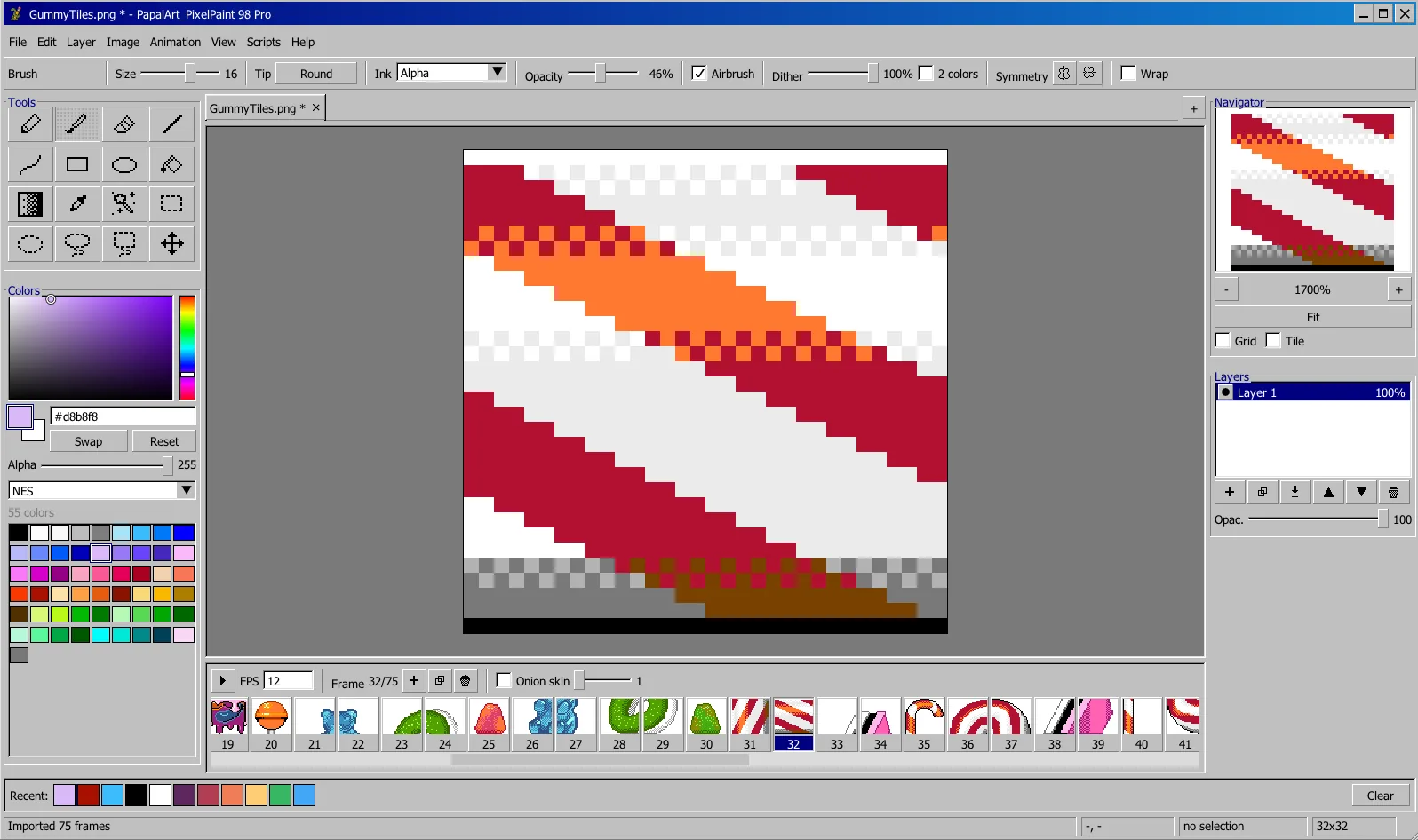 PixelPaint 98 Pro: Sprite sheets, animation and atlases