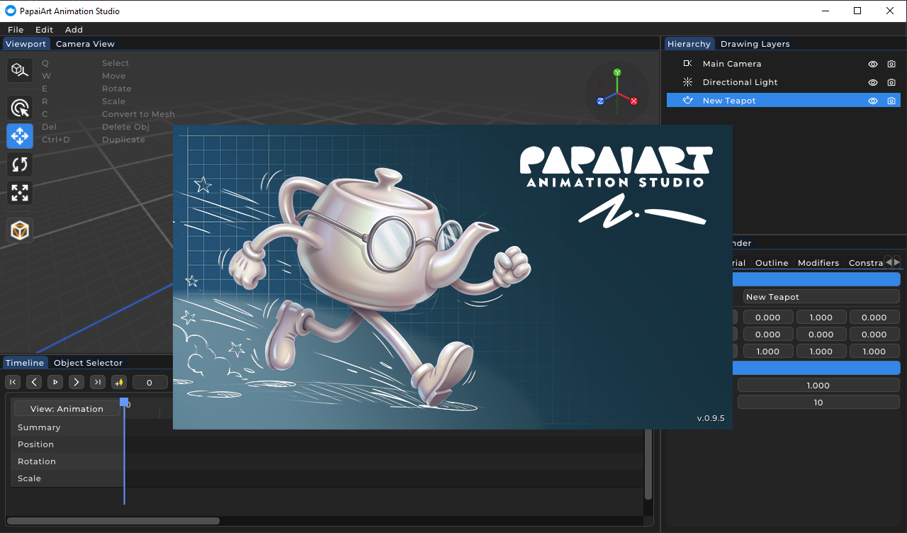 Overview of PapaiArt Animation Studio interface